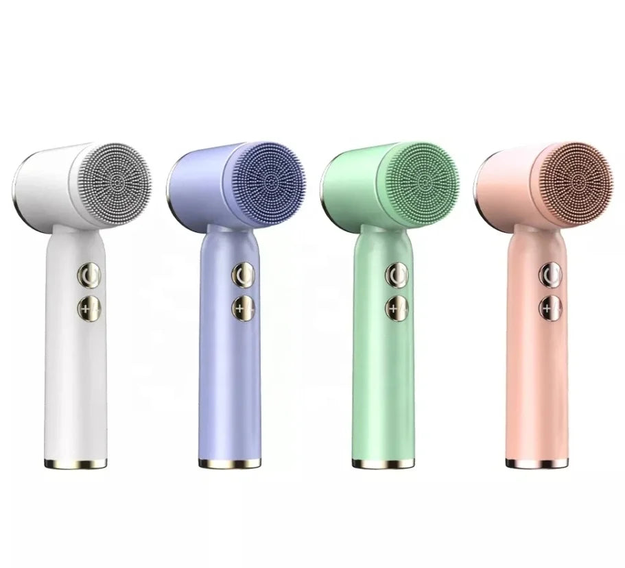 Rechargeable Electric Facial Deep Cleansing Face Wash Spin Brush 6-Head Hot Cold Compress Massage Waterproof Silicone Skin Care