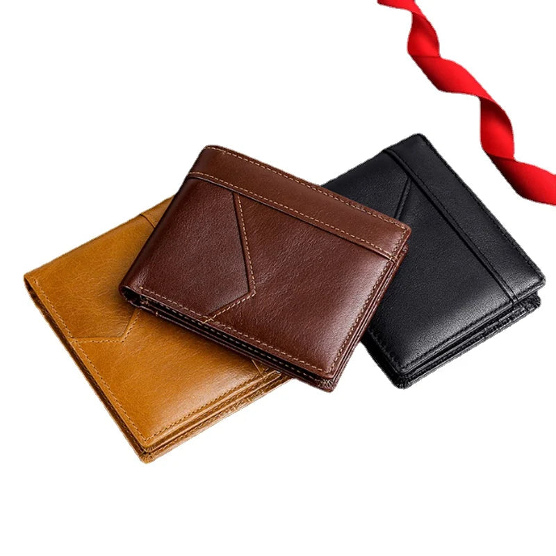 2025 Factory  Top Sale Genuine Leather Card Holder Wallet Rfid Blocking Slim Front Pocket Wallet for Men