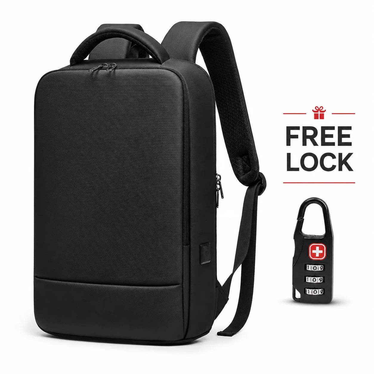 Student Laptop Backpack with USB Charging Port Anti Theft Lock Key Hook Multi Pocket Design fit for 15.6 Inch Laptop Compartment