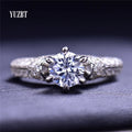 Solid Silver 925 Original Brilliant Cut 1 Carat Diamond Test Past D Color Moissanite Knight Guardian Ring for Women Fine Jewelry