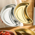 Ramadan Dessert Tray Crescent Moon Shape Serving Plate Eid Mubarak Tray Pastry Dessert Display Holder Rings Dish Serving Tray