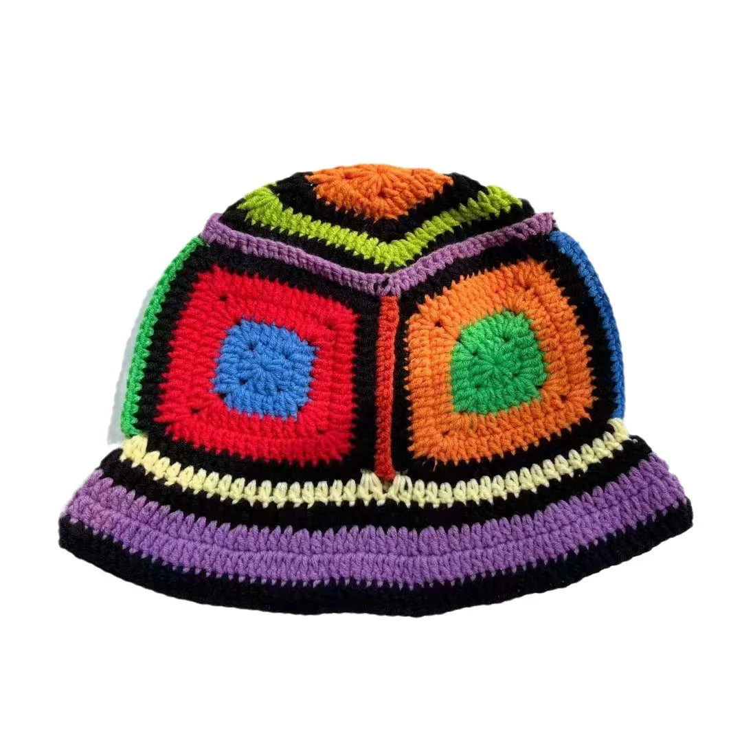 Customizable Logo New Fashion Four Seasons Handmade Acrylic Women's Daily Travel Party Fishing Outdoor Crochet Knitted Bucket