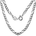 Wholesale 925 Sterling Silver Figaro Cuban Chain for Necklace Thickness 1.4mm to 3.4mm Options Length 45cm T0 60cm