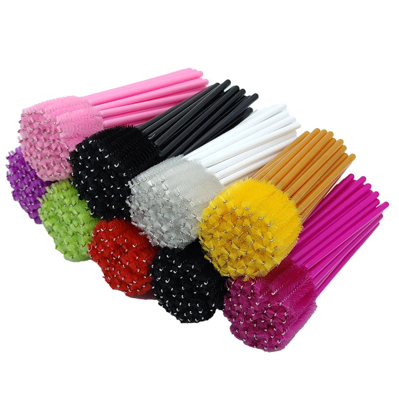 Cosmetic Cleaning Micro Pink Eyebrow Tool Spoolie Lash Solid Brush Mascara Eyelash Wand Extension Disposable Applicator Eye