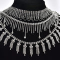 Crystal Short Tassel Rhinestone Chain Diamond Silver Dense Fringe Trimming for Clothing Sweater Collar Wedding Hair Accessories