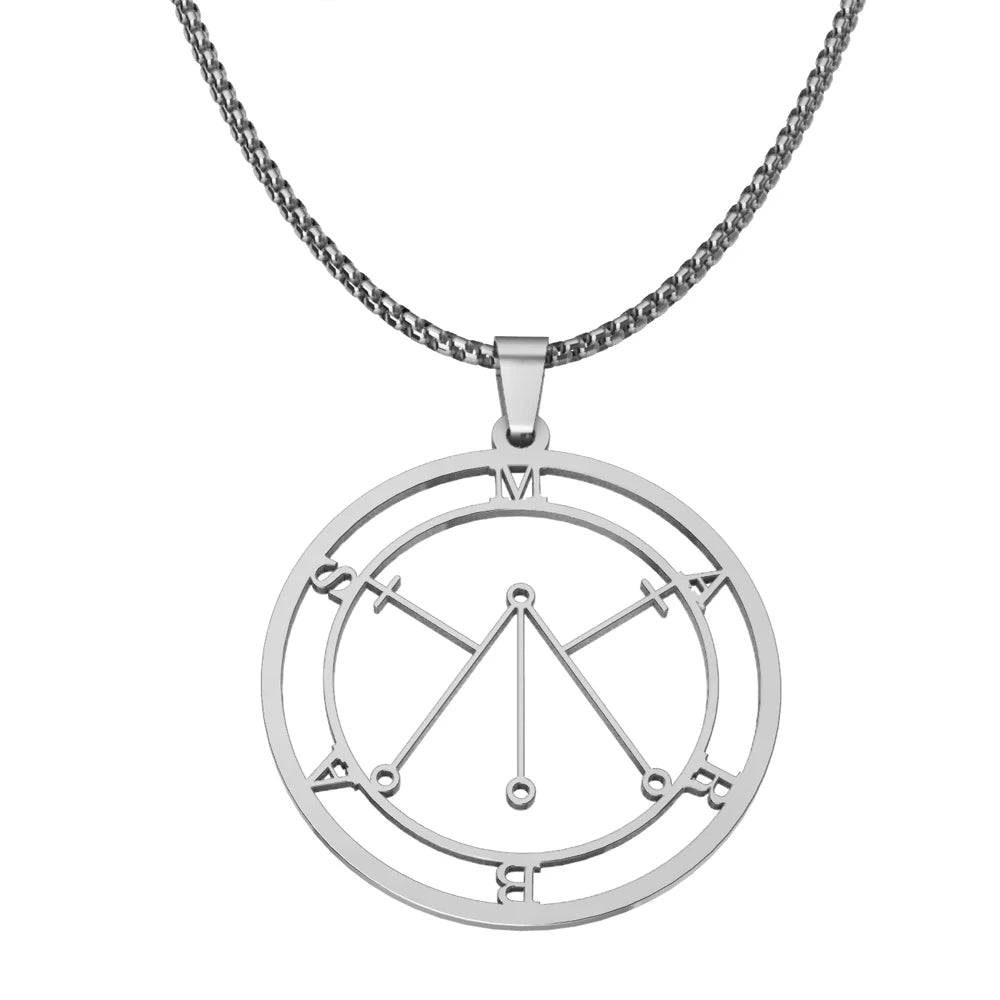 Demon Sigil Devil Necklace Collares De Acero Inoxidable Por Mayor Baphomet Devil Jewelry Joyeria Stainless Steel
