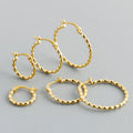 Wholesale 925 Sterling Silver Earring Women European and American Plain Chic Ball Bead 925 Silver Big Hoop Earring for Women