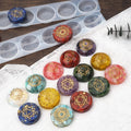 Round Silicone Jewelry Pendant Mold Seven Chakras Stone Resin Mold