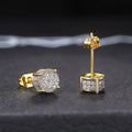 SC Fashion Wedding Jewelry Gift Hiphop Round Stud Earrings Gold Plated Full Diamond Stud Ear Men Stud Earrings for Boys
