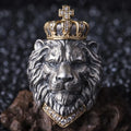 2023 Factory Domineering Open Ring Punk Jewelry Gifts Statement Cross Crown Ring Vintage Lion Head Ring Gifts for Men