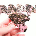 Huiying Natural Handmade Rhodonite Jasper Guasha Board for Body Massage Heart Guastone