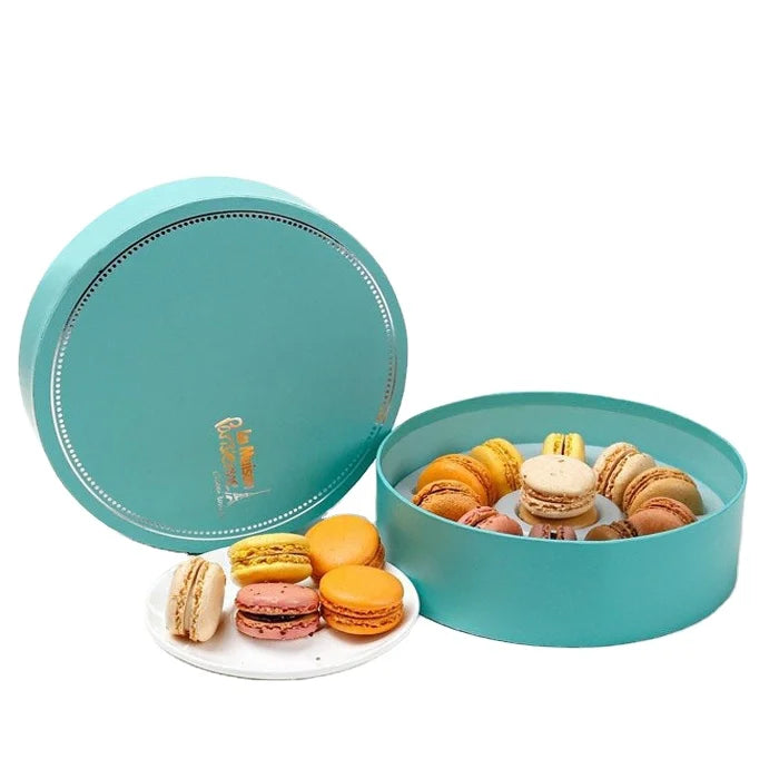 Hot Pressed Matte Full Color Round Food Packaging Box Chocolate Macaron/Pastry Custom Logo & Bulk Order Supported