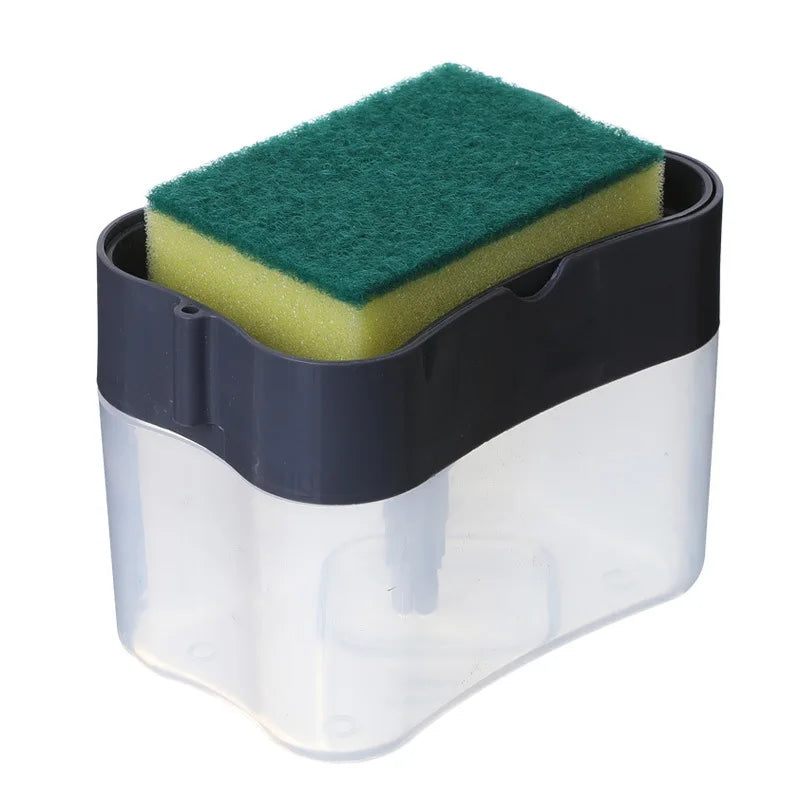 Soap Dispenser Soap Pump Sponge Caddy New 2-in-1 Manual Press Liquid Soap Dispenser Sponge Holder Soap Dispenser for Kitchen