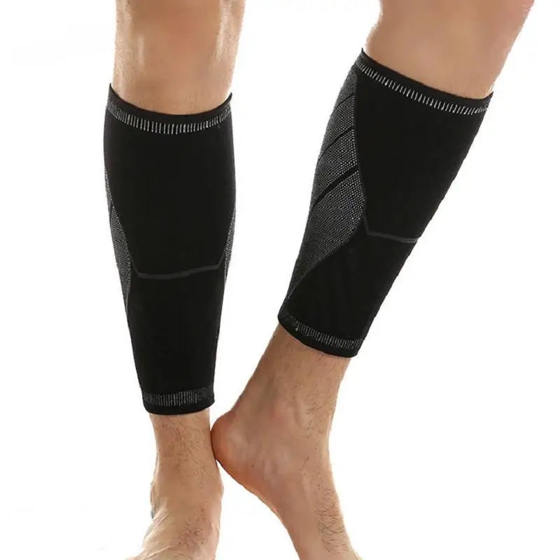 Sport Football Safety Nylon Knitted Elastic Anti-slip Compression Socks Breathable Calf Support Basketball Sleeve Leg Guard