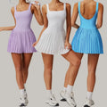 2025 Women's Plus Size Breathable Tennis Dress with Shorts Gym Athletic Golf Dress Quick Dry Tennis Wear for Summer