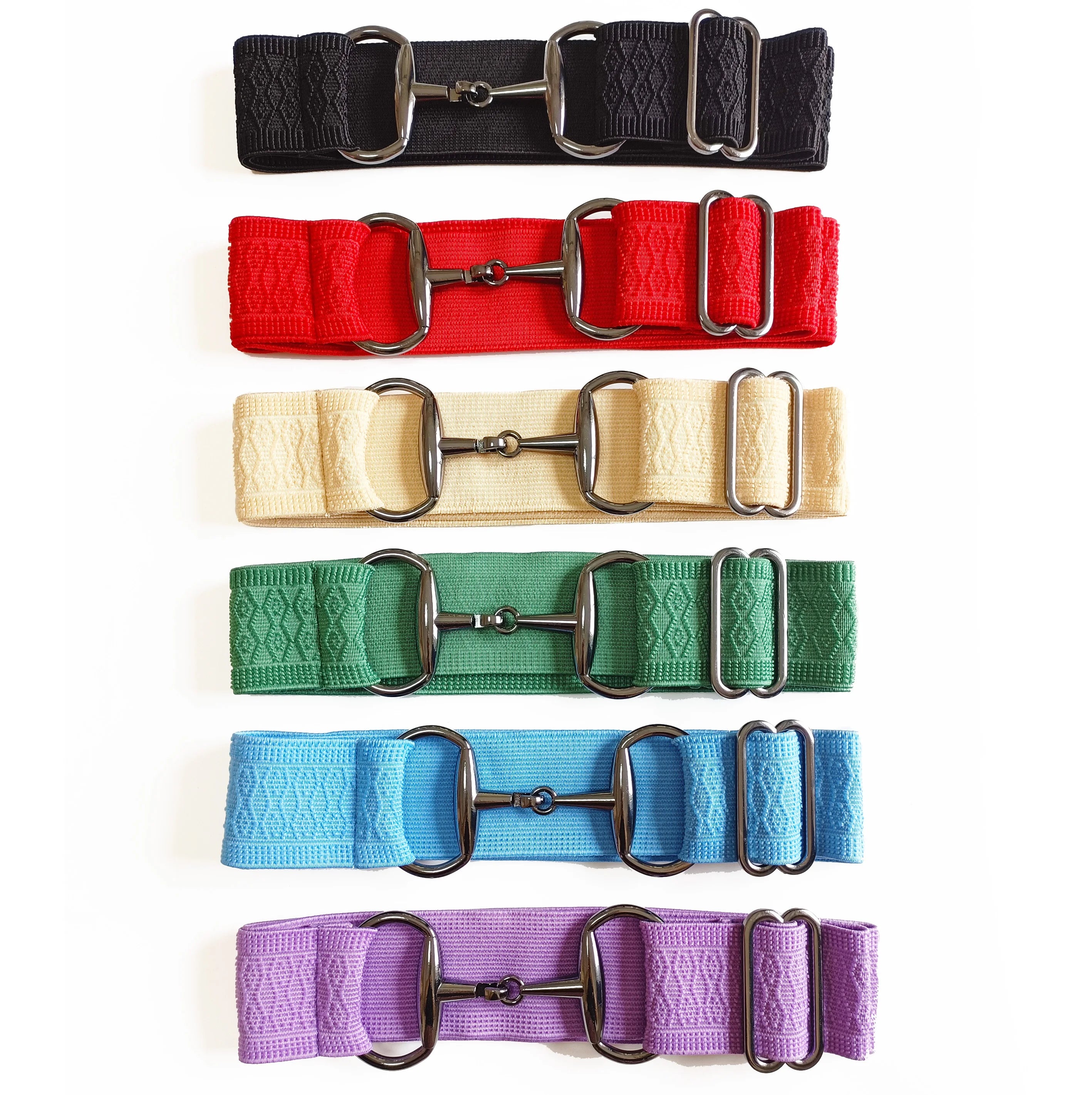Ready to Ship Equestrian Snaffle Elastic Belt 2-Inch 5-Cm Wide 200 Colors High Waist Free Logo Engraving Fabric Belt