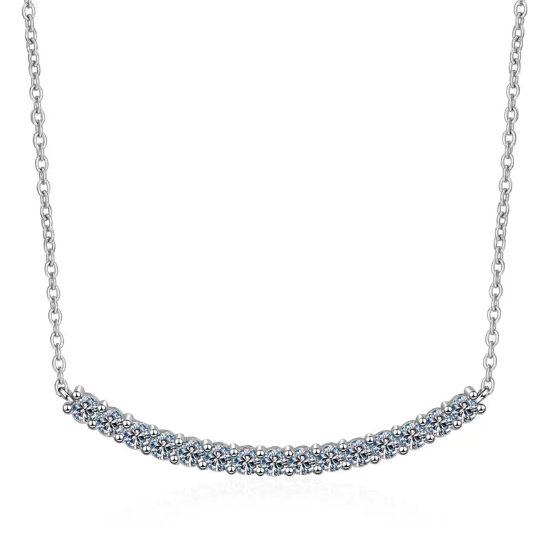 Simple and Elegant Smile Design 0.9ct Moissanite Diamond Necklace Pendant Jewellery Women's Gemstone Chain