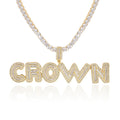 Stainless Steel Iced Out Diamond Custom Letters Name Pendant Gold Plated Necklace for Women