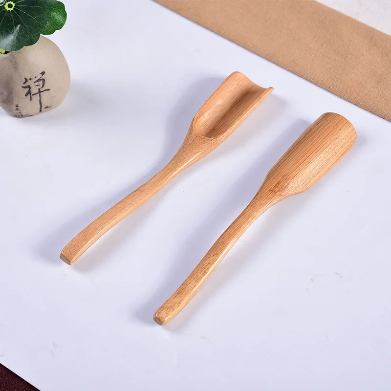 Unique Reusable Kitchen Accessories Spoon Heavy Weight Eco Friendly Natural Bamboo Wood Tea Scoop