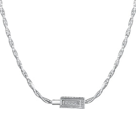 Dylam Minimalist Collares De Plata Para Mujer Twisted Link Chain 925 Sterling Silver Necklaces Chain Necklace Pendants for Women