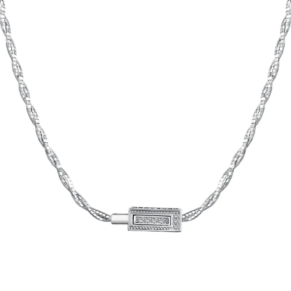 Dylam Minimalist Collares De Plata Para Mujer Twisted Link Chain 925 Sterling Silver Necklaces Chain Necklace Pendants for Women