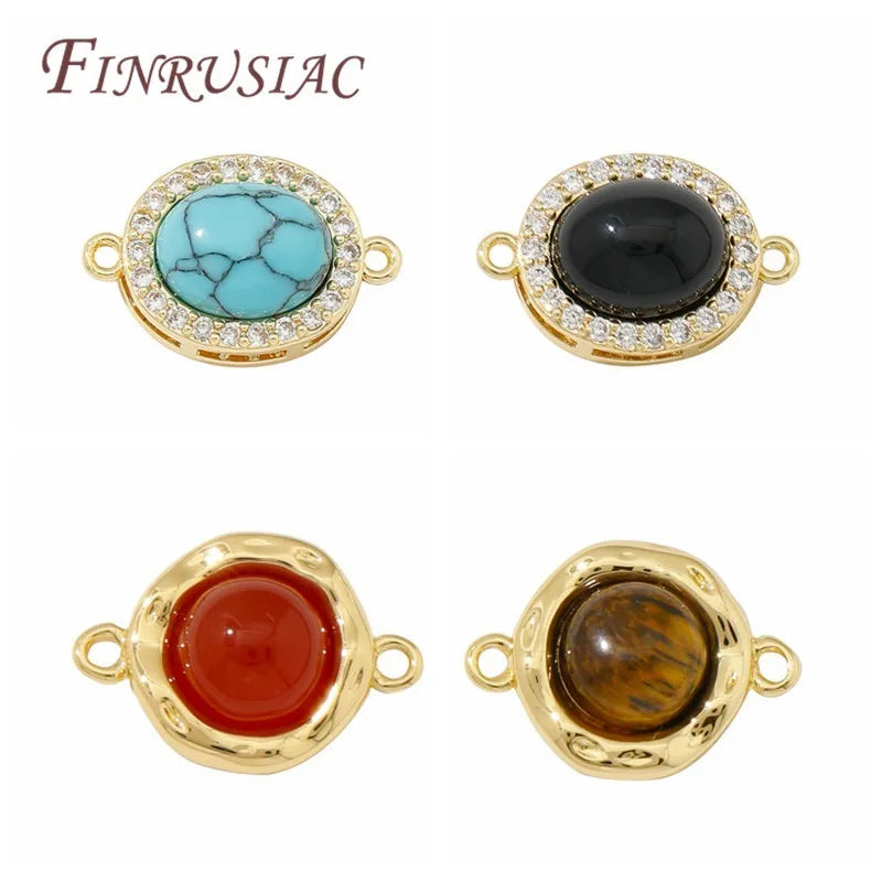 18K Real Gold Plated Connectors for DIY Jewelry for Natural Stone Charms & Earrings Making Jewelry Making Accessories