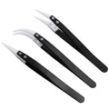 Precision Ceramic Tweezers Anti-Static Stainless Steel Handle High Temperature Resistant Electronic Industrial Ceramic Tweezers