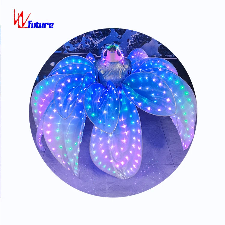 Amazing LED Flower Petals Girls Dresses Entertainment Costume Light up Outfit Costumes for Adults Flower Fairy Carnival Costume