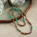 New Fashion Bohemian Women Jewelry 8mm Emperor Stone Crystal Glass Knotted Necklace