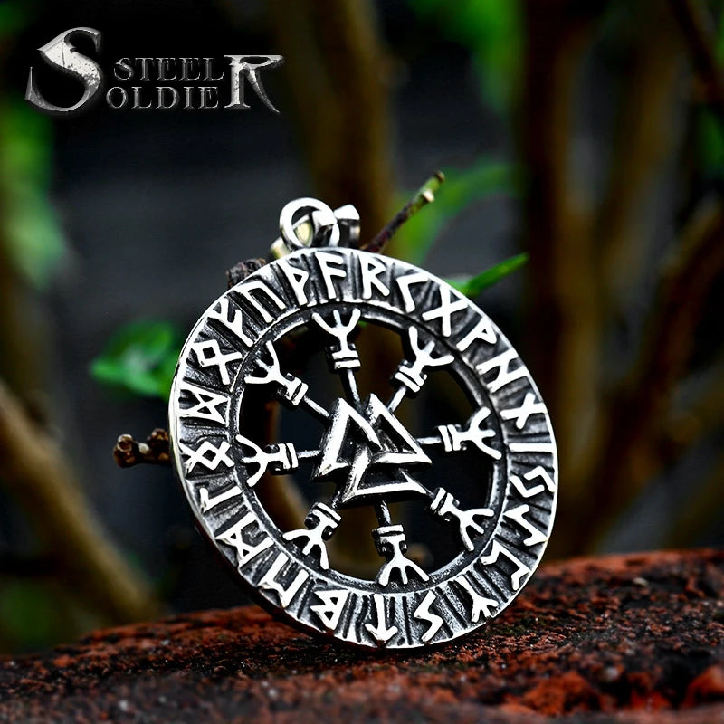SS8-1046P Steel Soldier 2022 Vintage Viking Lettered Stainless Steel Necklace Pendants Wholesale Supplier