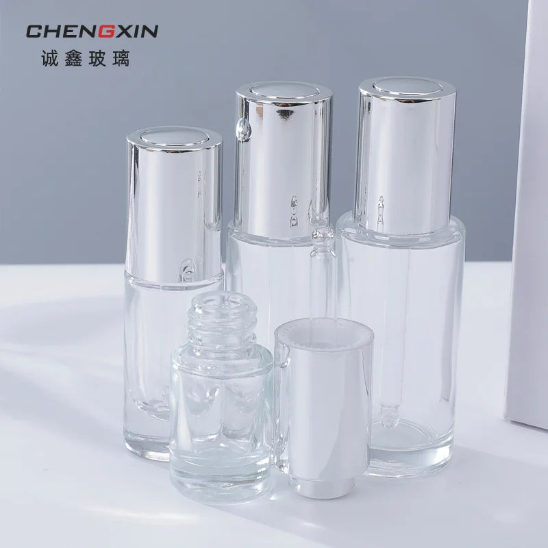 New Stock Essential Oil Bottles 20ml 100ml Glass Screw Cap Dropper Seal Face Cream Moisturizing Hydrating Lotion Reed Diffuser