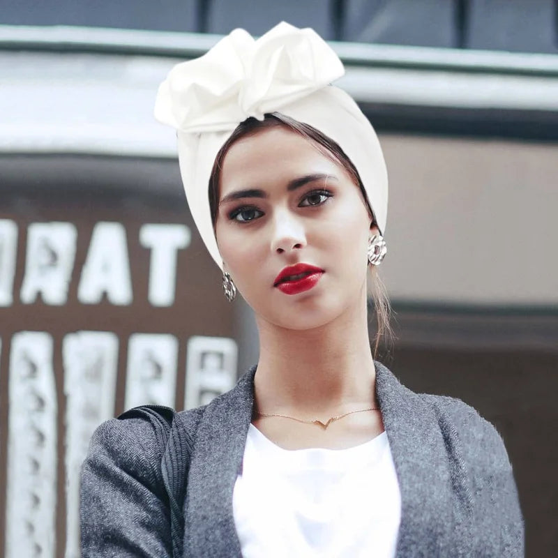HZM-50101 Hot Sale Head Wraps Plain Turban Hat Cancer Caps Headwear Bonnets Girl Hair Wrap Turbans for Women