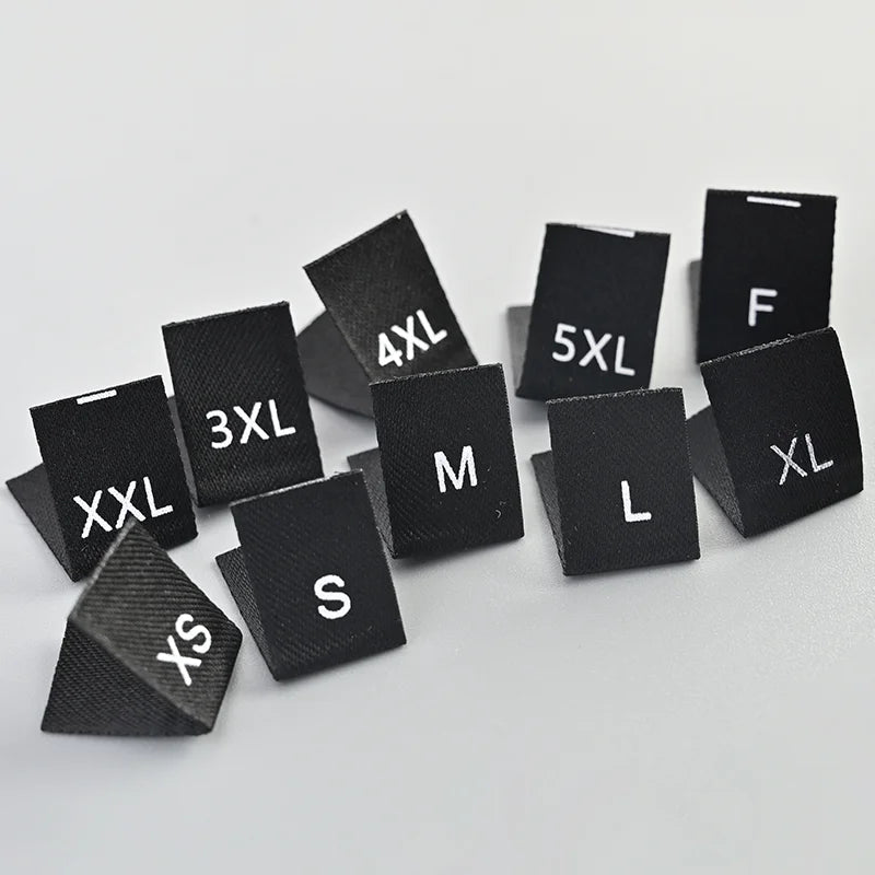 Factory Direct Sales of 200 Pieces Per Pack Multiple Color Options Clothing Size Labels  Neck in Stock  English Numerical Sizes
