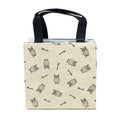 Ruthbag Cute Small Penguin Cotton PVC Lunch Cooler Bag Natural Color Insulated Thermal Waterproof Canvas Letter Pattern 15L