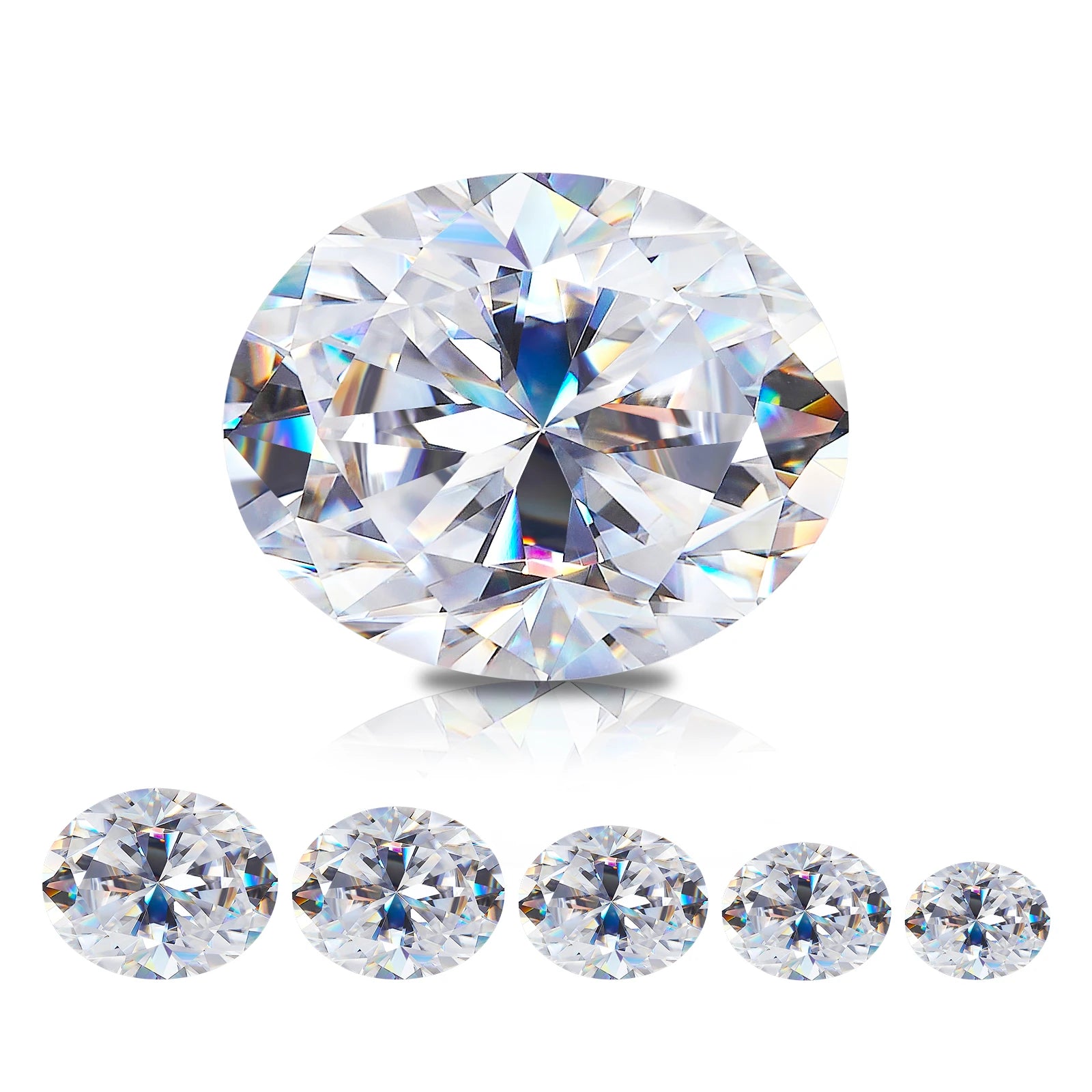 3x5-10x14mm Girdle Holycome Moissanite Diamond Test Positive  HandMade Brilliant Oval Cut VVS1 Clarity Loose Moissanite