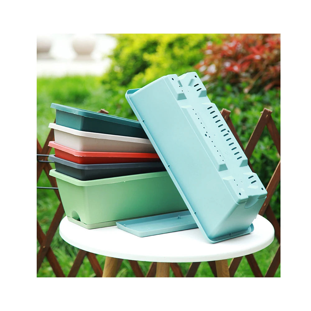 Durable Garden Balcony Outdoor Large Rectangular Flower Planter Big Square Plastic Plant Pot