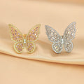 Luxury Hollow Butterfly Crystal Rings Ins Rhinestone Zircon Adjustable Rings for Women