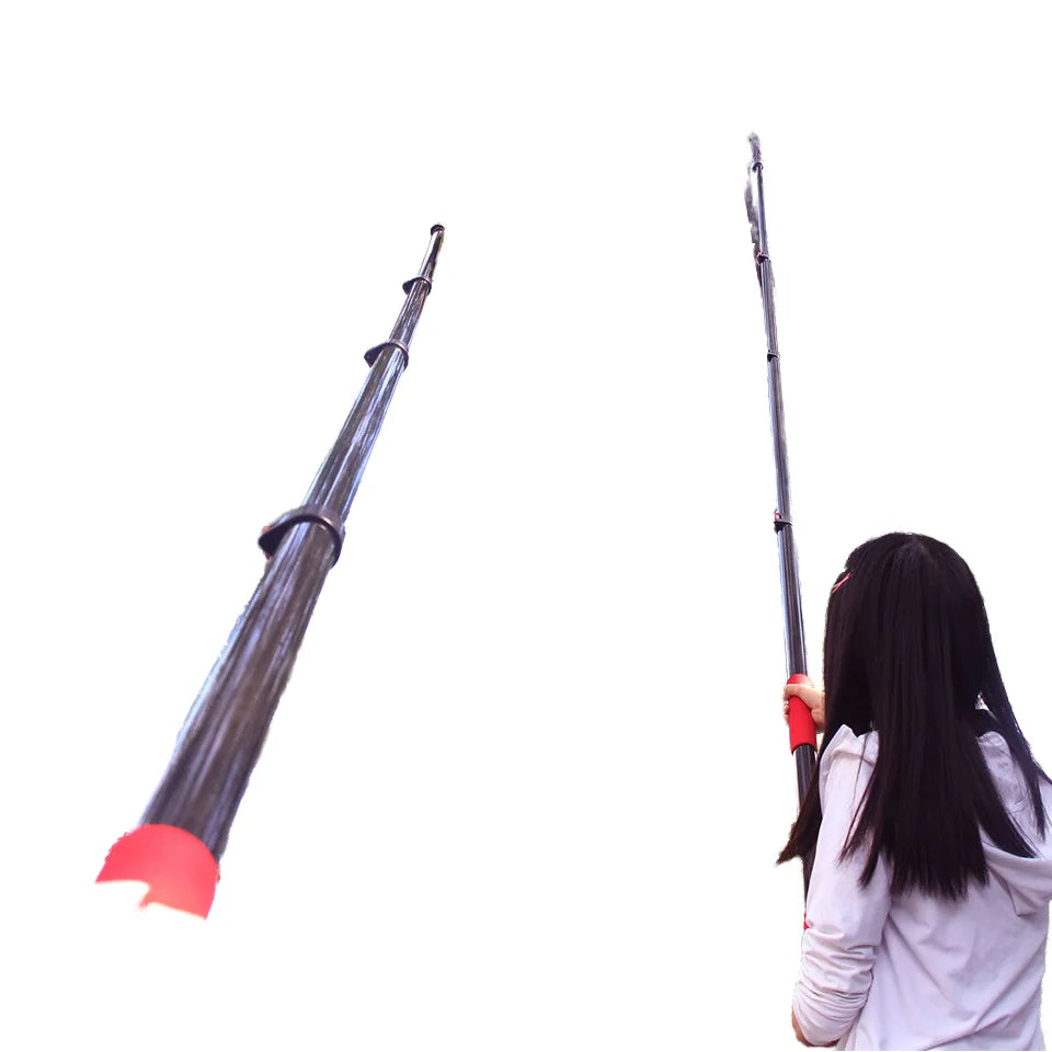 Industrial Grade Telescopic Pole Saw Aluminium Handle 450mm Blade Two-Sided Sharpened Teeth Garden Use Manual Pruning Saw