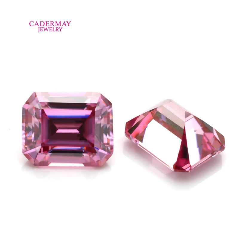 Wholesale Moissanite Stones  Emerald Cut 5x7mm 1CT Vivid Pink Moissanite Price Per Carat Moissanite Loose Stones