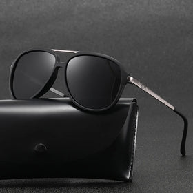 New Arrival Men's Sunglasses Blue Frame Square Polarized UV400 Anti-Glare Lens Tac Material Eyewear