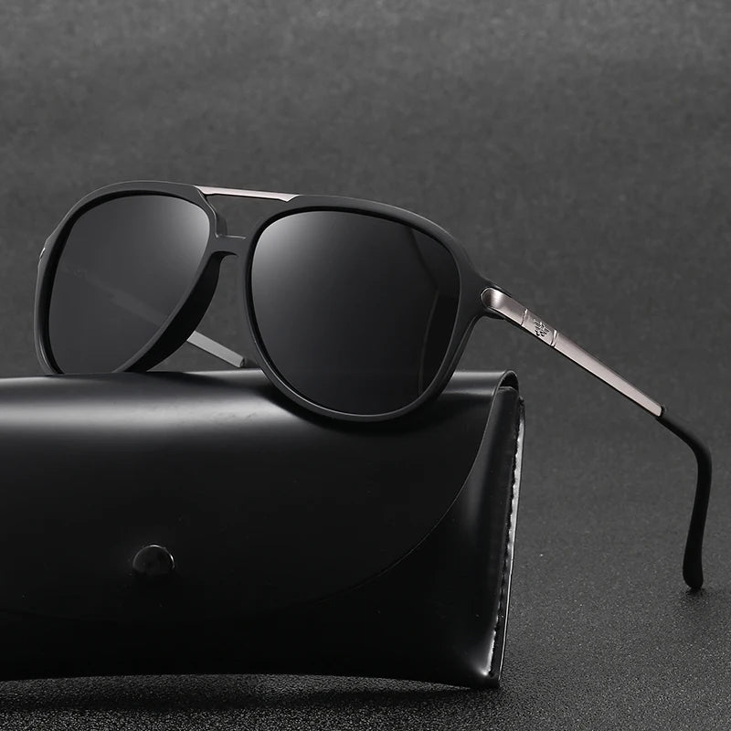 New Arrival Men's Sunglasses Blue Frame Square Polarized UV400 Anti-Glare Lens Tac Material Eyewear