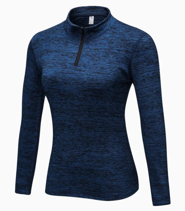 A90 Winter Long Sleeve Zipper Sport Shirt Women Fitness Tights Quickly Dry Women's Running T Shirt Sportswear T-shirts