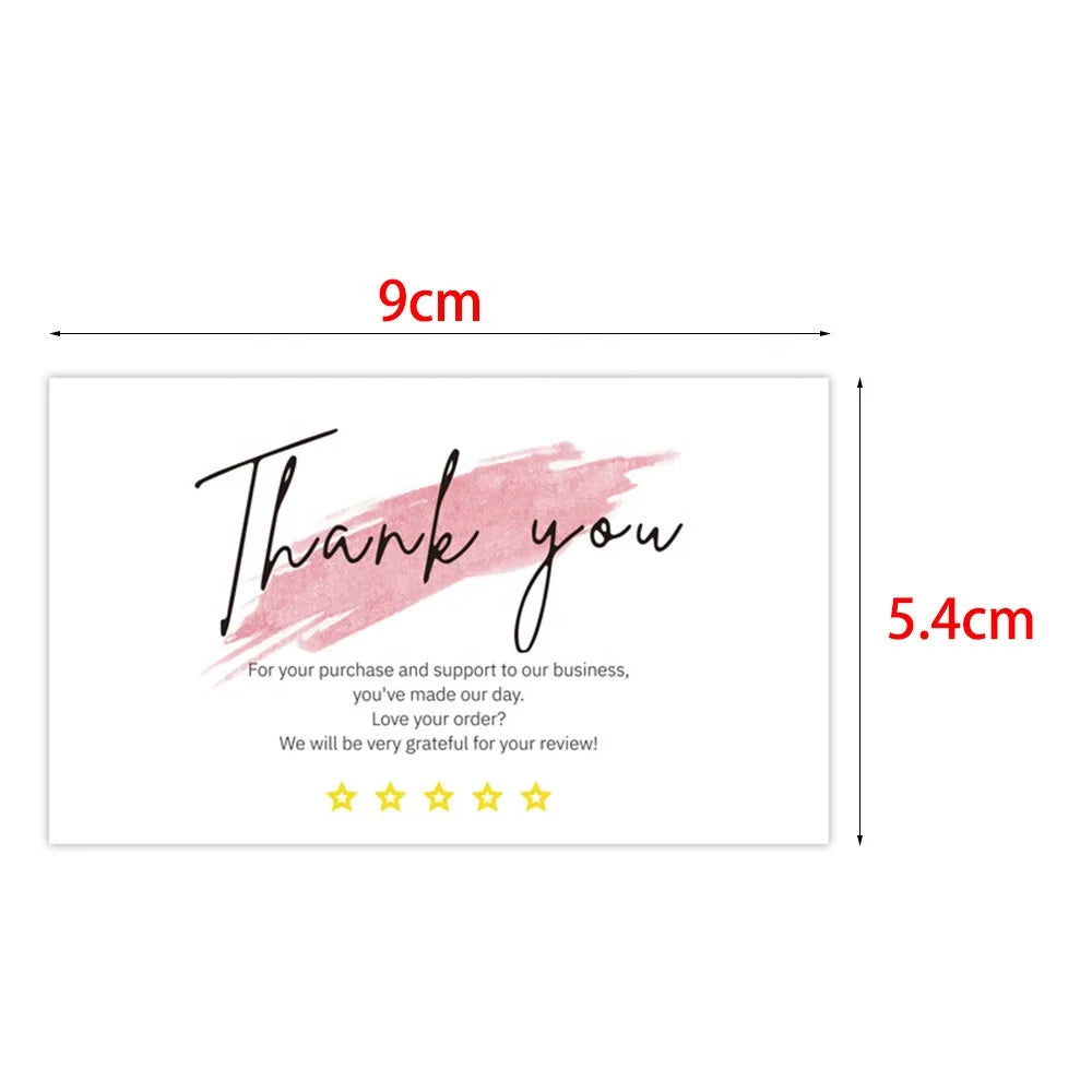 Custom Minimalistic Angel Design Business Thank You Cards Gift Card 3x2 9*5.4cm Small MOQ E-commerce Paper Packaging Inserts