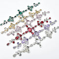 5.5*24cm Cross Glass Oval Teardrop Round Rhinestone Applique Silver Bottom Crystal Trim Clothes Belt Shoes Sewing Accessories