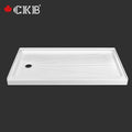 CKB Single Threshold Textured Surface White Black Rectangle Acrylic Bathroom Shower Tray