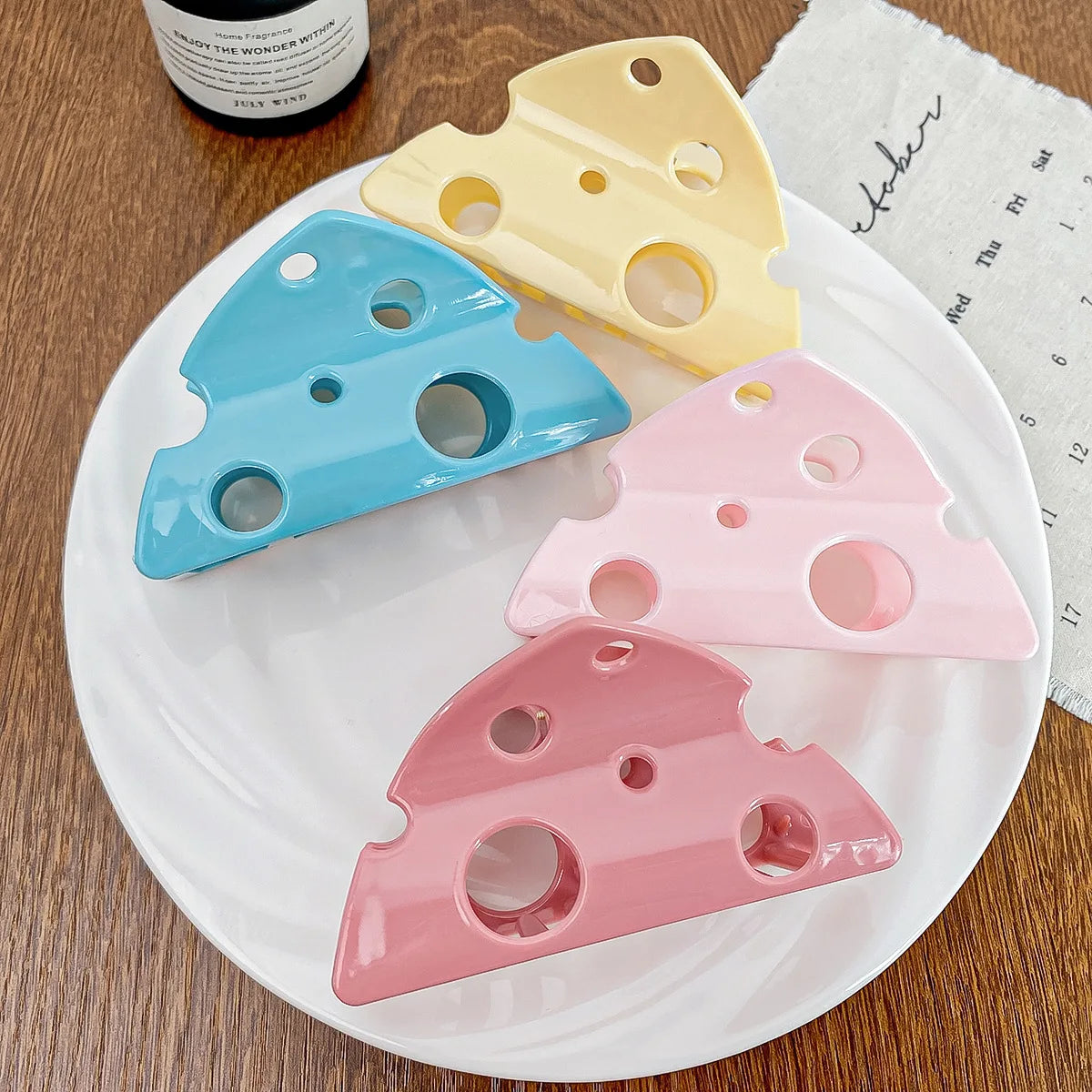 Cartoon Cheese Hair Barrettes Cute Cheese Hair Clip Claw Clip for Girl Hair Accessories Styling Clip