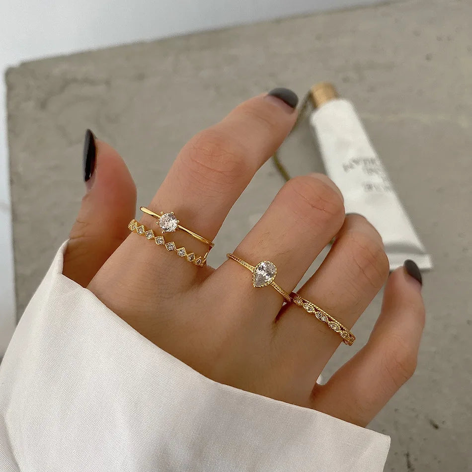 Weave Zircon Dainty Jewellery Stacking Rings Women 925 Sterling Silver Rings for Women