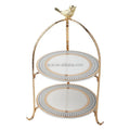 Metal Cake Stand Double-Layer Arch-Shaped Golden Fruit Dessert Rack Wedding Birthday Party Decoration Cupcake Stand Gold