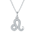 High Quality Moissanite Pendant Necklace Wholesale Sterling Silver 925 Leo Zodiac Sign Moissanite Necklace