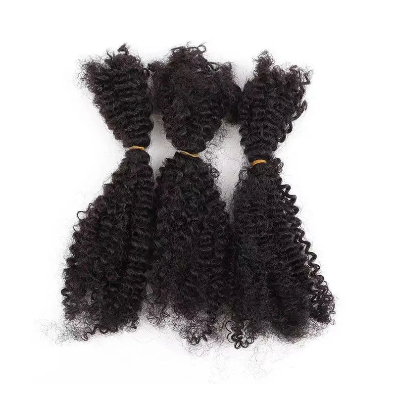 Wholesale 100% Unprocessed Virgin Natural Boho Indian Hair Extensions Deep Wave Bulk Braid Afro Kinky Hair 10A Styles